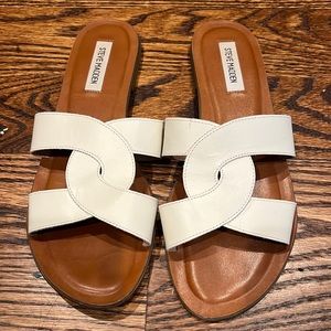 Steve Madden white sandals. Used